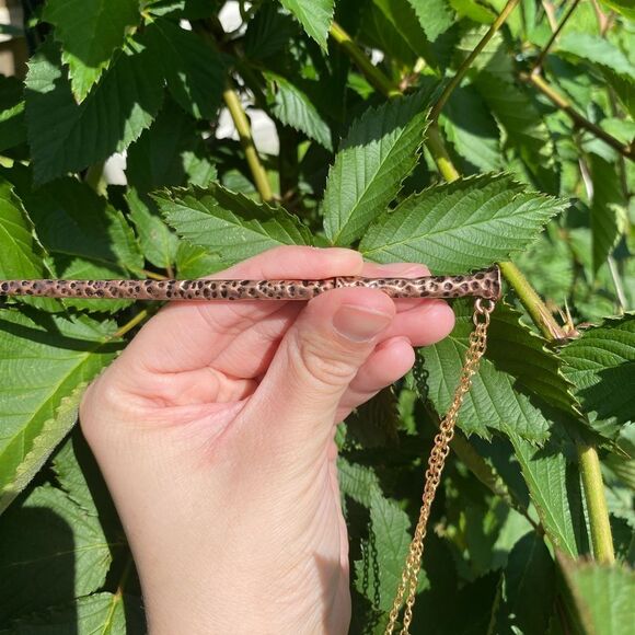 Bohemian Bronze Owl Hairpin with chain accent engraved detailing NEW - Picture 3 of 8